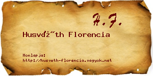 Husvéth Florencia névjegykártya